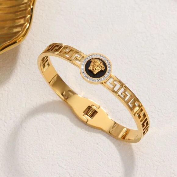 Gold Titanium Steel Bangle - Picture 4 of 7